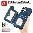 thumbnail image 4 of Dteck for iPhone 16 Plus Case Wallet with Card Holder,Ring Stand,RFID-Blocking PU Leather Protective Magnetic Flip Cover with Wrist Strap for iPhone 16 Plus 6.7",Blue, 4 of 10