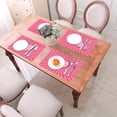 thumbnail image 6 of XMXY Woven Placemats Set of 4 PCS, Pink Heart Table Mats Washable Heat Resistant Placemats, 6 of 6