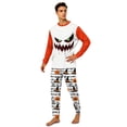 thumbnail image 2 of Matching Family Halloween PJs Set Festive Halloween Graphic Printed Comfy Long Sleeve Top and Bottoms for Adults Family Sleepwear Holiday Party Nightwear Lounge Pajamas Set Halloween Gifts Men M, 2 of 4
