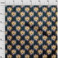 thumbnail image 3 of oneOone Polyester Lycra Navy Blue Fabric Asian Retro Floral Sewing Fabric By The Yard Printed Diy Clothing Sewing Supplies 56 Inch Wide, 3 of 4