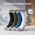 thumbnail image 2 of 5 Pairs Hiking Socks for Women Men Thick Cotton Cushion Ankle Athletic Running Socks, 2 of 7