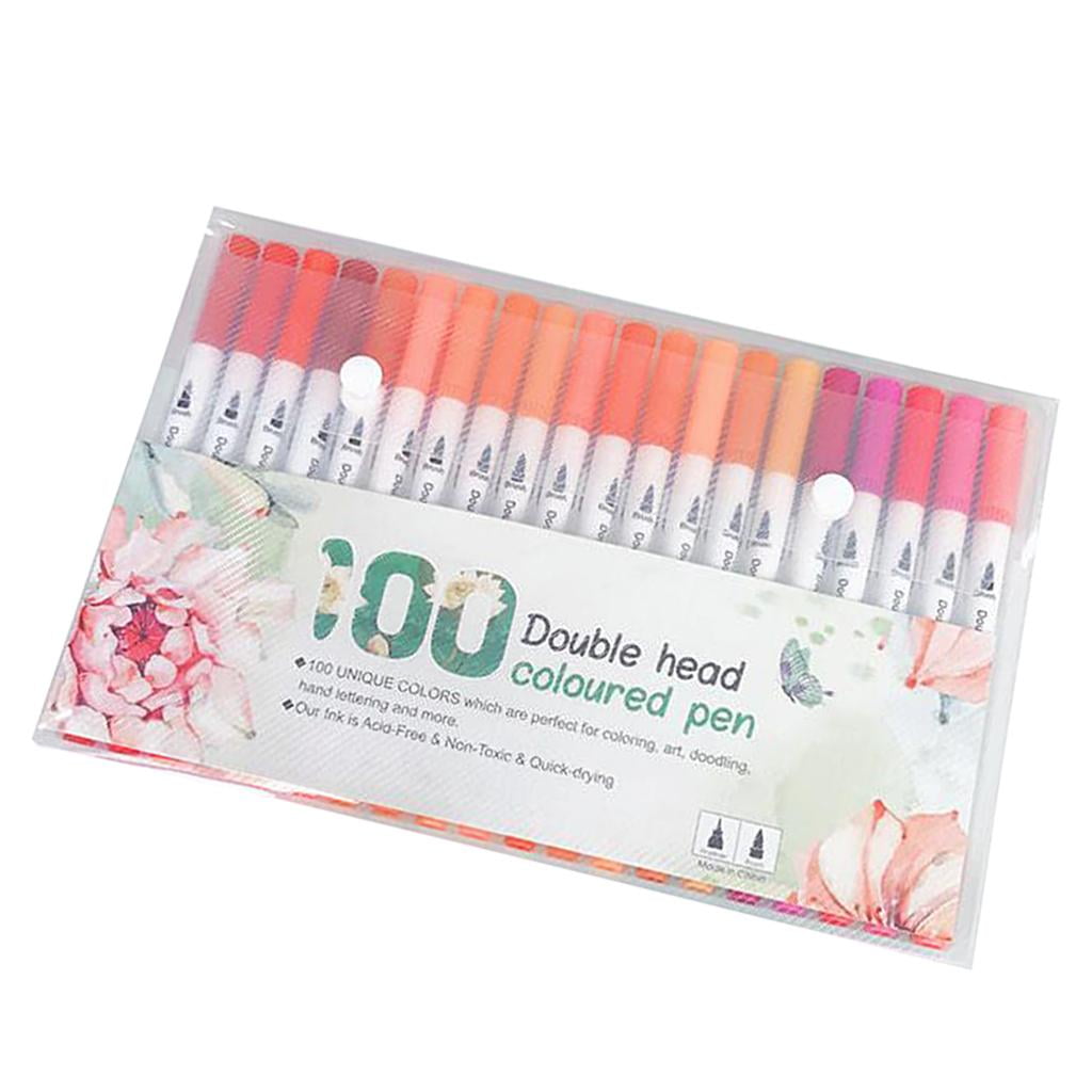 FVDPWYE 100 colors Dual Tip Brush Pens plastic fine liner making pen high lighter