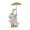 White A, variant on White Resin Duck Couple Figurine Holding Gold Umbrella Home Decor Tabletop Ornament 1 Pack