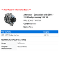 thumbnail image 2 of Alternator - Compatible with 2011 - 2019 Dodge Journey 3.6L V6 2012 2013 2014 2015 2016 2017 2018, 2 of 2
