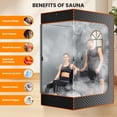 thumbnail image 3 of Sunyrisy Portable 2-Person Sauna Tent w/ 9 Heat Settings & 99-Minute Timer, 2 Windows, Powerful 1000W/2.6L Steamer, Includes 2 Folding Chairs, 5-Layer Insulated Waterproof Design, 3 of 8