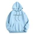 thumbnail image 2 of Women's Hoodies Sweatshirts Long Sleeve Pullover Hoodies Graphic Hoodie Blue Hoodies Woman Winter Hoodies for Women Preppy Clothes Teen Girl, 2 of 7