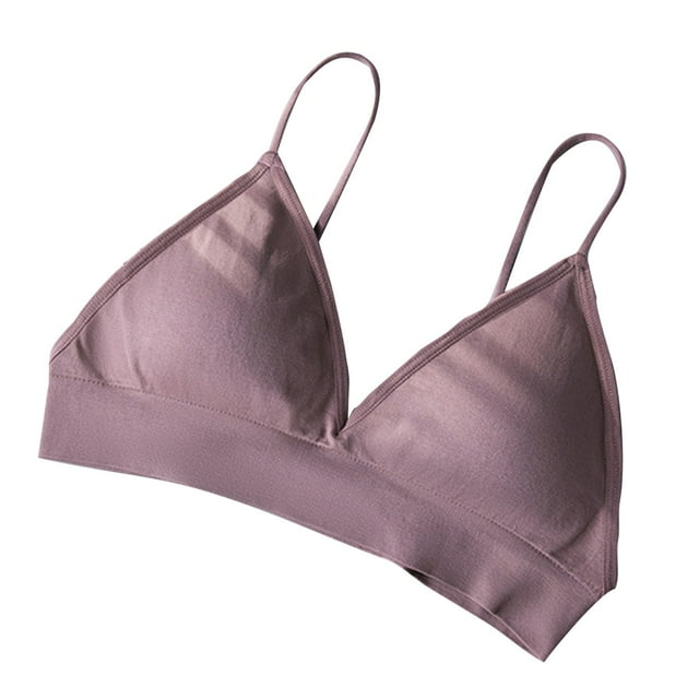 Soki Women's Triangle Bralette Soft Cup Wireless Bra Smooth Comfortable Wire Free Bra Top