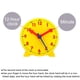 thumbnail image 3 of Reloj de enseñanza Uxcell de 4 pulgadas para demostrar la hora, reloj analógico de 12 horas con 3 punteros engranados, amarillo, 3 of 5