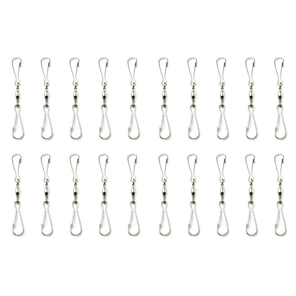TecUnite 20 Pack Swivel Hooks Clips for Wind Chimes Curly Spinners Crystal Twisters Garden Bells Party Supply 