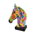 thumbnail image 3 of Estatua de cabeza de caballo, figura de resina para decoración de habitaciones, ideal para negocios. Estilo D, 3 of 9