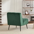 thumbnail image 4 of Armless Accent Chair, Upholstered Chair, Velvet Accent Chair with Black Metal Legs, Green for Living Room, Bedroom, Office, 4 of 11