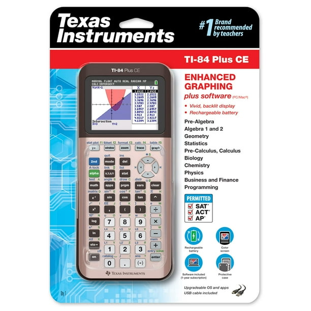 Texas Instruments TI-84 Plus CE Color Graphing Calculator, Rose
