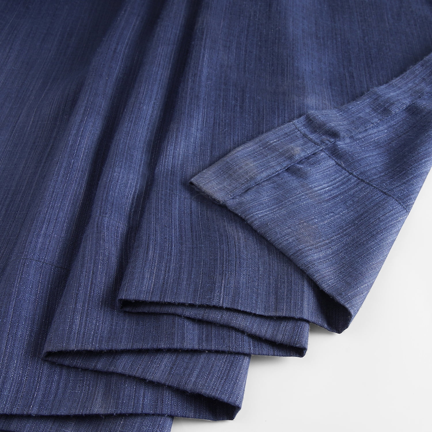Half Price Drapes Ink Blue Rustic Linen Weave Light Filtering Curtains for Bedroom (2 Panel), 50W X 96L