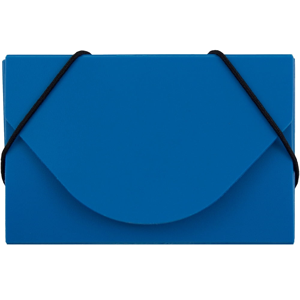 JAM Plastic Business Card Holder Case, 1/Pack, Blue Solid