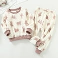thumbnail image 2 of Youmylove Two Piece Girls Outfits Toddler Boys Girls Winter Long Sleeve Cartoon Prints Pajamas Sleepwear Tops Pants 2Pcs Outfits Clothes Set, 2 of 4