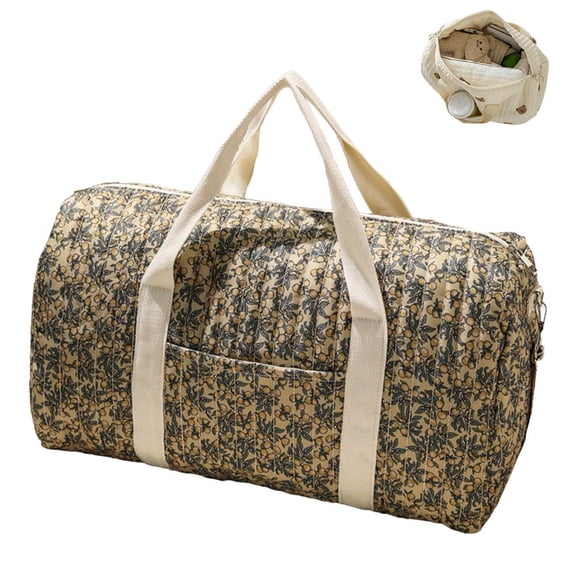 Quilted Baby Diaper Bag Large Capacity Duffle for Women Suitable for Traveling and Weekend Trips with Multiple Pockets for Hospital Visits
