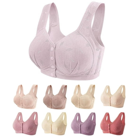 ATENAR Womens Bras,Wireless Bras for Women,Supportive Bras for Women,Soft,Stretch Fabric,Solid,Polyester,Purple,3XL