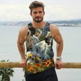 thumbnail image 6 of KLL Sunflower Field Spotted Dog Print Men's Muscle Gym Workout Stringer Tank Tops Bodybuilding Fitness T-Shirts Tank Tops Men-3X-Large, 6 of 7