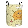 thumbnail image 3 of LNWH Laundry Basket, Cartoon Smile Emoticon Pattern Foldable Laundry Hamper with Handles Waterproof, Medium Size, 3 of 8