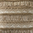 thumbnail image 2 of LR Home Ox Bay Hand-Woven Brown/White Stripe Indoor Outdoor Pillow Cover, 2 of 6