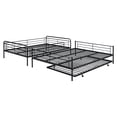 thumbnail image 6 of Full XL Over Queen Bunk Bed with Trundle,Heavy Duty Metal Bed Frame Sturdy Guard Rail for Kids/Adults,Can be Divided Into Two Beds,Black, 6 of 14
