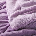 thumbnail image 7 of DOMDEC Luxury Flannel Fleece Comforter with Plush Sherpa Back - Faux Fur Blanket, Winter Warmth, Purple King Size 104x90 Inches, 7 of 7