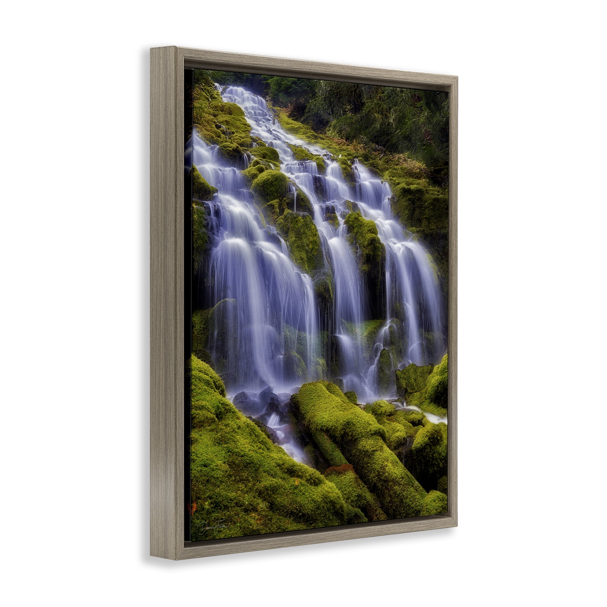 Stupell Industries Upper Proxy Falls Brown Framed Floater Canvas Wall Art, design by Dennis Frates