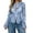 a-348Blue113, variant on Womens High Neck Long Sleeve Lace Blouse With Hollow Button Front Closure Form Fitting For Party Club Evening Occasions Leisure Top