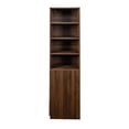 thumbnail image 4 of Tall Storage Cabinet w/4-Tier Open Shelf & 3 Side Drawers, Modern Narrow Bookcase Display Cabinet, 4 of 7