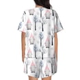 thumbnail image 6 of Fuzoiu Pink oldman Winter Forest Print Women's Short-Sleeved Pajama Set,Lounge Sleepwear Set,Womens Pajama Sets 2 Piece,Button-Up Top and Shorts with Pockets-XX-Large, 6 of 7