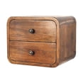 thumbnail image 2 of Solid Wood Mini Chestnut Nightstand With Functional Storage And Wall Mount Options Modern Style, 2 of 5