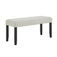 thumbnail image 4 of 6pc Dining Set White Black Faux Marble Top Table Gray Fabric Dining Chair Bench, 4 of 7