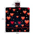 thumbnail image 2 of Valentine's Day Large Canvas Picnic Blanket Waterproof Backing Outdoor Beach Mat Foldable Tote Bag 200x200cm Soft Comfortable Durable Carrying Strap Family Camping Hiking Grass Sandproof Rug, 2 of 6