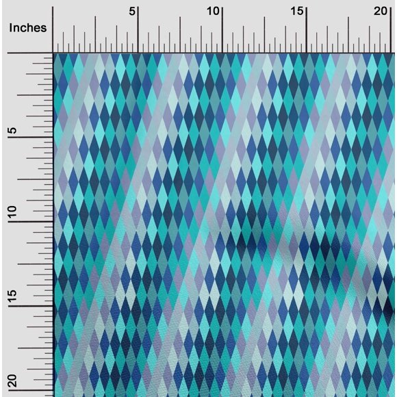 oneOone Cotton Flex Arctic Blue Fabric Argyle Check Dress Material Fabric Print Fabric By The Yard 40 Inch Wide
