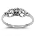 thumbnail image 1 of Sterling Silver Women's Flower Plumeria Ring Promise 925 Band Jewelry Female Male Unisex Size 7, 1 of 4