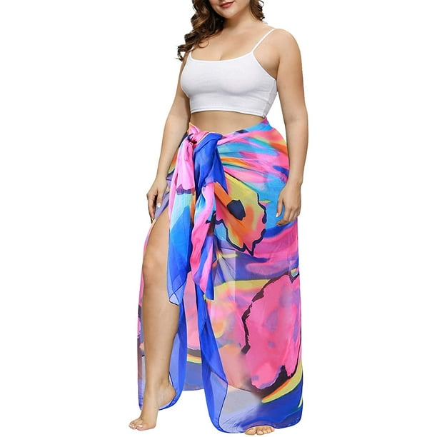 Womens Chiffon Swimwear Plus Size Bathing Suit Cover Ups Beach Sarong Wrap  