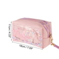 thumbnail image 3 of 1 Pc Bolsa de Maquillaje Portátil con Lentejuelas para Mujeres para Viajes, Vacaciones, Camping, Gimnasio, Rosa PU, 3 of 3