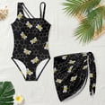 thumbnail image 5 of Jiueut Bee Print Girls Swimsuit Quick Dry One Piece Swimsuits with Mesh Cover Up Skirt Cut Out Summer Bathing Suit Swimwear, 5 of 7
