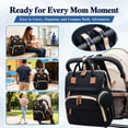 thumbnail image 4 of Diaper Bag Backpack, DERSTUEWE Diaper Backpack, Baby Bag with Insulated Bottle Pockets, Unisex, Black, 4 of 6
