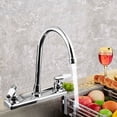 thumbnail image 6 of RV Kitchen Faucet for Camper & Home 8" Main Body 360° Swivel High Arch Dual Handle for Motorhomes RV Travel Trailers Plastic (fit 8-inch 2-hole or 3-hole sink), Chrome, 6 of 12