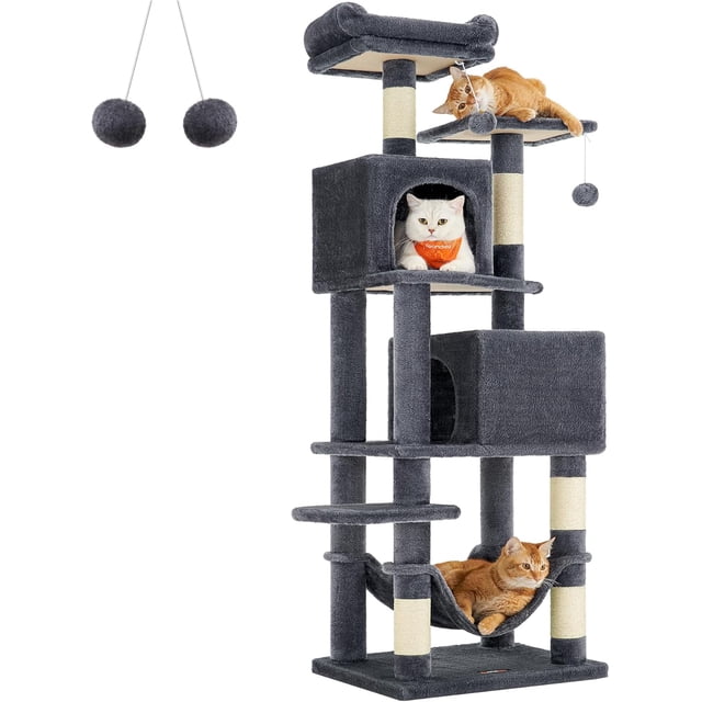 Árbol para Gatos de 155 cm – Torre de 5 Niveles con Sisal, Felpa Suave y Cueva – Para Gatitos y Gatos