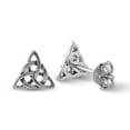 thumbnail image 6 of SilverCloseOut Rhodium Plated Sterling silver Celtic Triquetra Knot Stud Earrings for Womens and Teens, 6 of 9