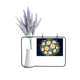 thumbnail image 1 of Crisantemo blanco hojas de frutas y flores Tarjeta de jarrón de lavanda artificial, 1 of 3