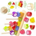 thumbnail image 5 of Montessori Toys for 3 4 5 Year Old, Wooden Fruit Toddler Stacking Toys, Stacking Blocks & Lacing Beads & Shape Sorter Toy for Toddler, STEM Preschool Learning Toys Gifts for Kids Boys Girls, 5 of 8