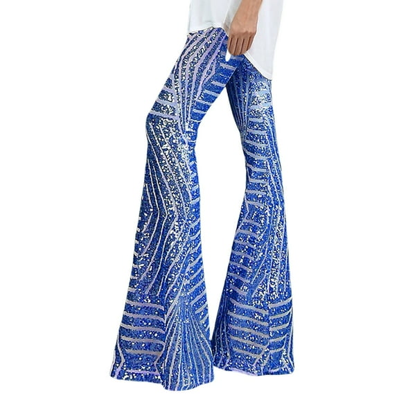 Pants for Women Wide Leg Pants Woman Women Sequins Wide Leg Pants Fashion Shiny Hight Waist Flared Trousers Disco Dance Long Pants Party Streetwear