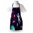 thumbnail image 4 of Universe Apron, Astronaut in Space Globe Planets Solar System Rocket Exploration, Unisex Kitchen Bib with Adjustable Neck for Cooking Gardening, Adult Size, Dark Purple Multicolor, by Ambesonne, 4 of 4