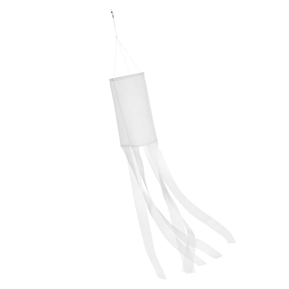 1Pack 100cm Windsock Flag Colorful Wind Socks Hanging Decor for Garden White