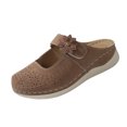 thumbnail image 3 of Domuza Women's Flower Embellished Clog Mules, Breathable Cutout Wedge Casual Slip On Shoes, Lightweight Comfort Footwear for Daily and Outdoor Use Brown 9（EU-42）, 3 of 6