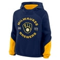 thumbnail image 2 of Women's Fanatics Navy Milwaukee Brewers Oversized Time to Win Pullover Hoodie, 2 of 3
