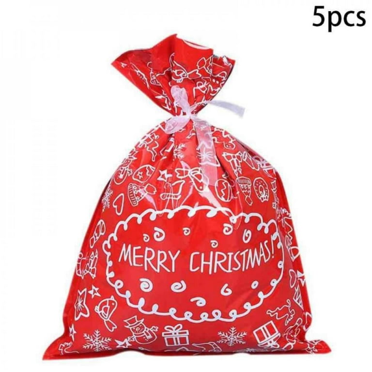 Christmas Gift Bags 5pcs Large Capacity Classic Elements for